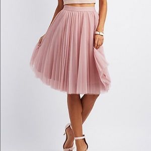 Charlotte Russe Pale Blush Pink Skirt - Large